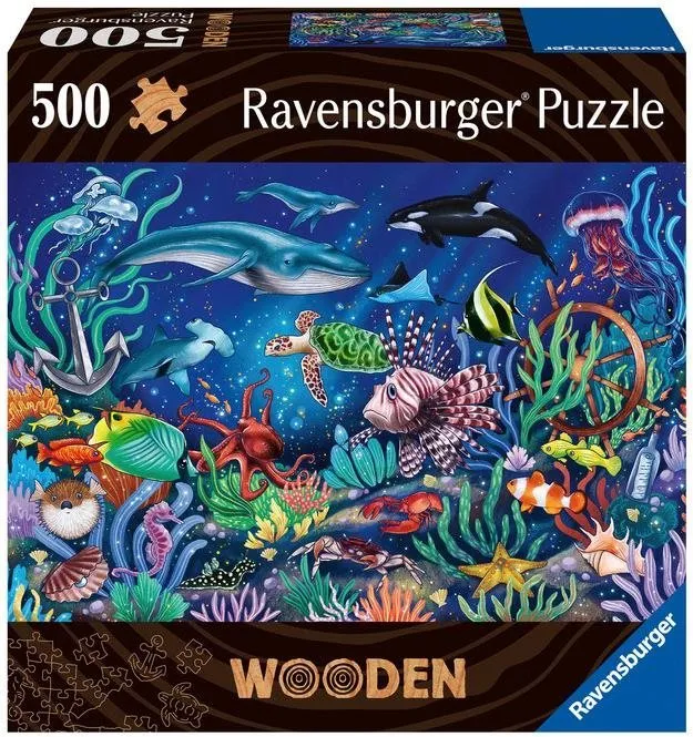 Puzzle Ravensburger Puzzle 175154 Drevené Puzzle Podmorský Svet 500 Dielok