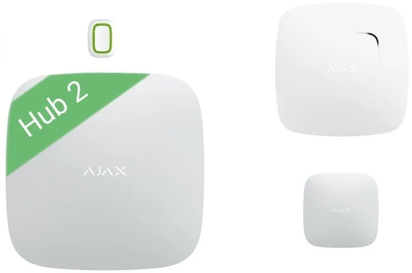 Alarm Ajax Senior white, domové, pripojenie cez GSM a Ethernet, detekcia Dym, Vody, apli