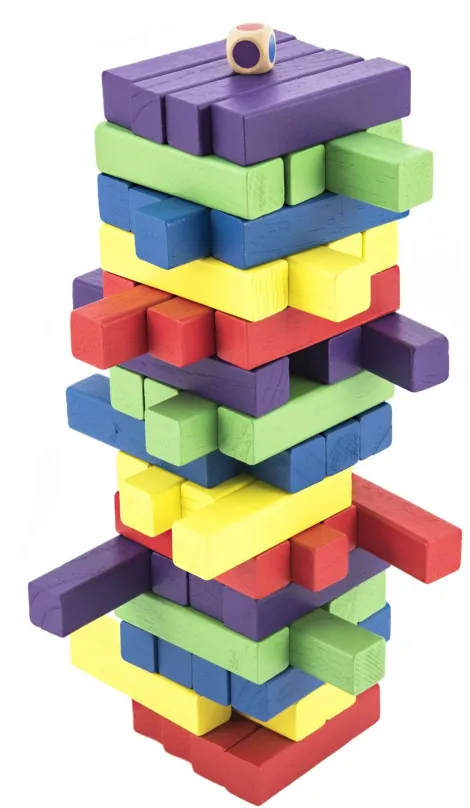 Spoločenská hra Hra veža drevená 60ks farebných dielikov spoločenská hra