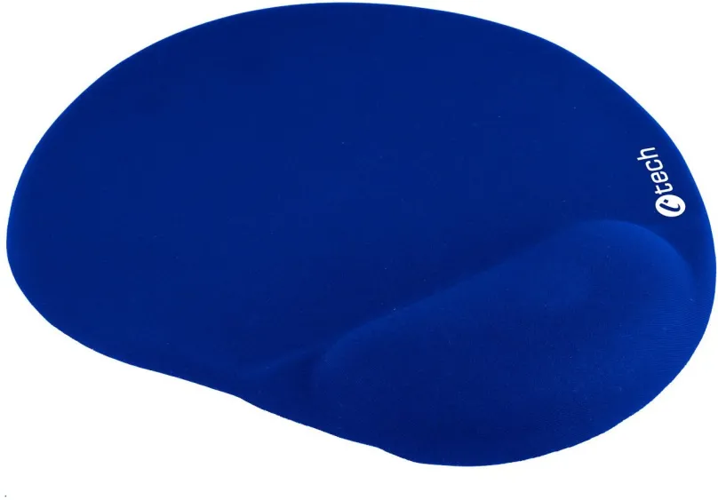 Podložka pod myš C-TECH MPG-03 modrá, materiál: textil, pod zápästie, gelový vankúšik, ráz