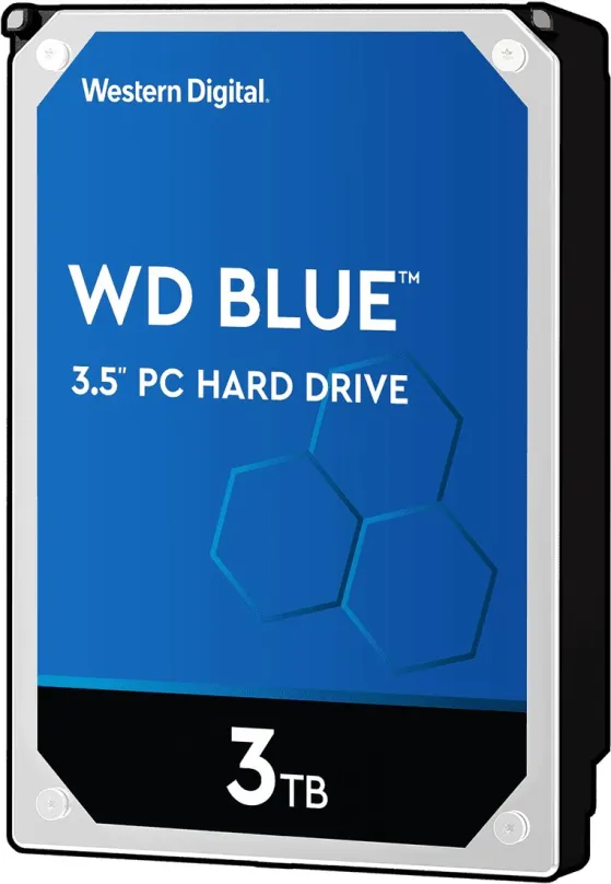 Pevný disk WD Blue 3TB, 3.5", SATA III, maximálna rýchlosť prenosu 147 MB/s, cache 64