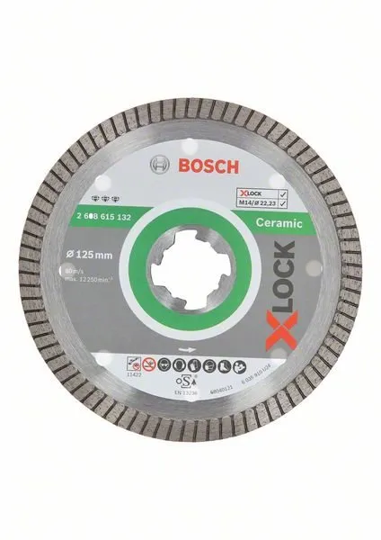 Diamantový kotúč Bosch X-LOCK Diamantový rezný kotúč Best for Ceramic Extraclean Turbo systému 2.608.615.132