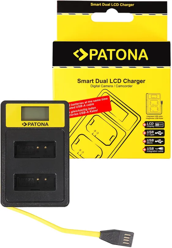Nabíjačka akumulátorov Paton pre Dual Canon LP-E12 s LCD, USB