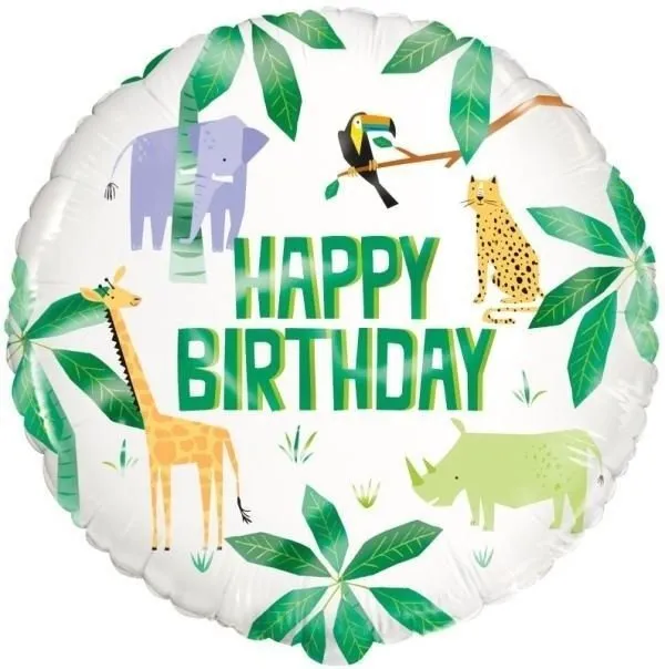 Balóniky Balónik fóliový safari - happy birthday - narodeniny - 45 cm