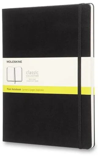 Zápisník Moleskine XL, tvrdé dosky, čistý, čierny