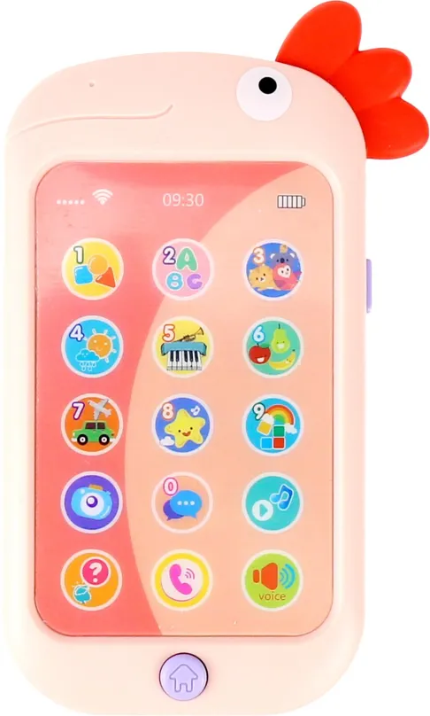Interaktívna hračka Aga4Kids Detský telefón Kohút, ružový