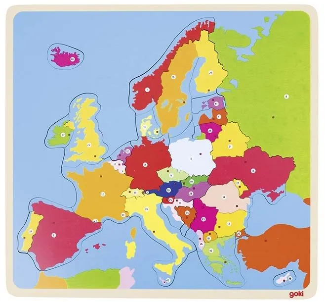 Vkladačka Goki puzzle na doske - Európa