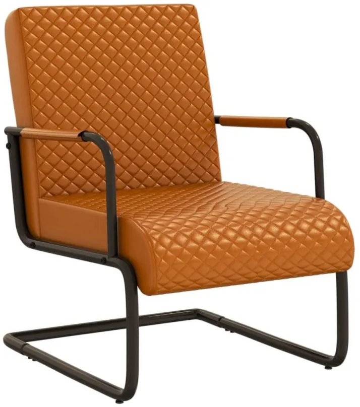 Kreslo Konzolová stolička hnedá umelá koža, 325780