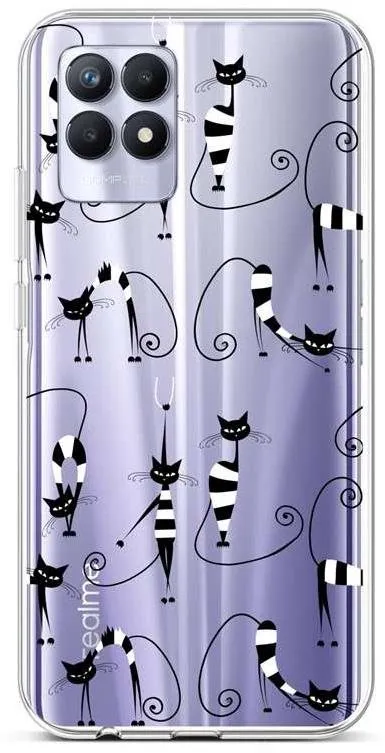 Kryt na mobil TopQ Kryt Realme 8i silikón Cats 1 69812