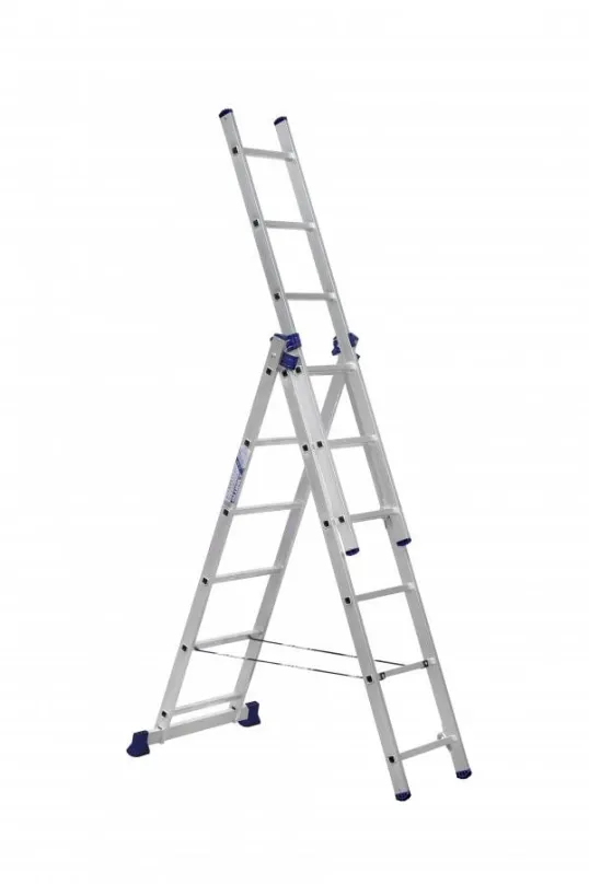 Rebrík Alumet, univerzálny 3-dielny rebrík, 3x6 priečok, 44 x 169 cm, max. 150 kg