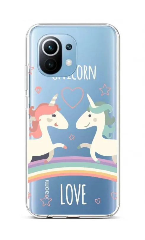 Kryt na mobil TopQ Xiaomi Mi 11 Lite silikón Unicorn Love 59897