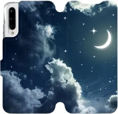 Kryt na mobil Flipové púzdro na mobil Xiaomi Mi A3 - V145P Nočná obloha s mesiacom