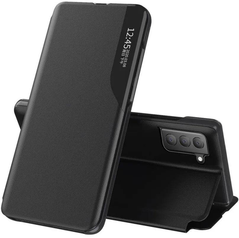 Púzdro na mobil Eco Leather View knižkové púzdro na Samsung Galaxy S21 FE, čierne