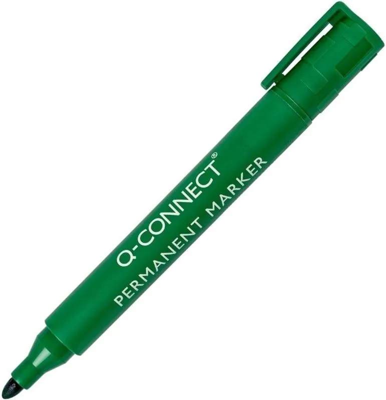 Popisovač Q-CONNECT PM-R 1,5-3 mm, zelený, zelená farba, okrúhly hrot, šírka stopy 1,5 mm