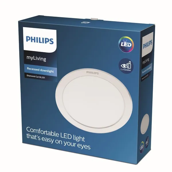 Philips 8719514250185 LED zápustné bodové svietidlo Diamond cut 1x17W | 1600lm | 4000K - EyeComfort, biela