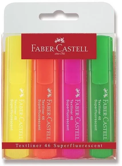 Zvýrazňovač FABER-CASTELL Textliner 1546 - sada 4 farieb