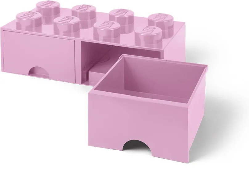 Úložný box LEGO Úložný box 8 s šuplíky - svetlo ružová