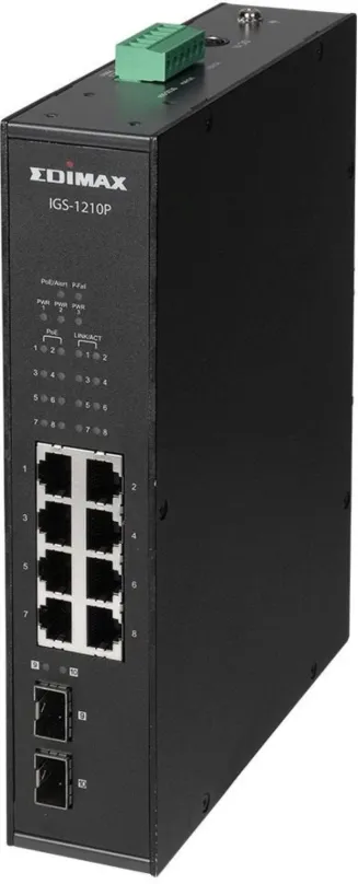 Switch EDIMAX IGS-1210P, 8x RJ-45, 2x SFP, PoE (Power over Ethernet), prenosová rýchlosť L