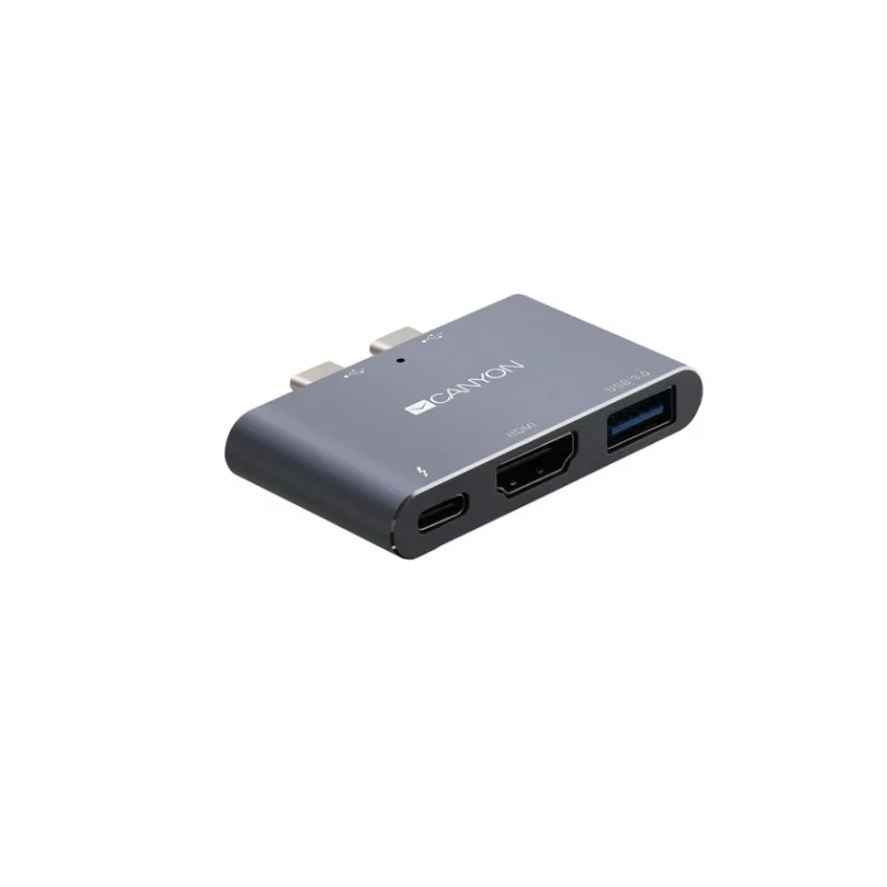CANYON replikátor portov DS-1, 3v1, pre Apple Mackbook s Thunderbolt 3 (USB-C 100W)