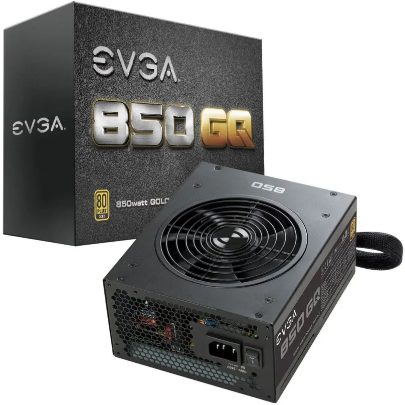 Počítačový zdroj EVGA 850 GQ Power Supply, 850 W, ATX, 80 PLUS Gold, účinnosť 92%, 8 ks PC