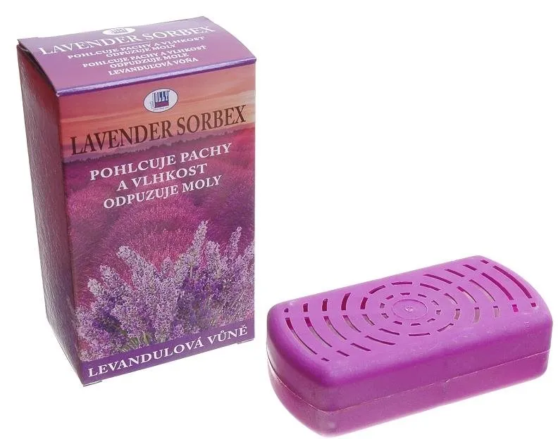 Pohlcovač vlhkosti Lavender Sorbex, Účinne odstraňuje pachy a vlhkosť. Obsahuje levandulov