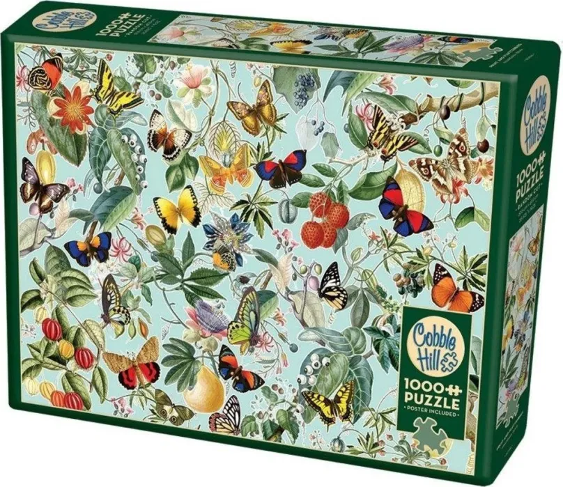 Puzzle Cobble Hill Puzzle Ovocie a motýle 1000 dielikov
