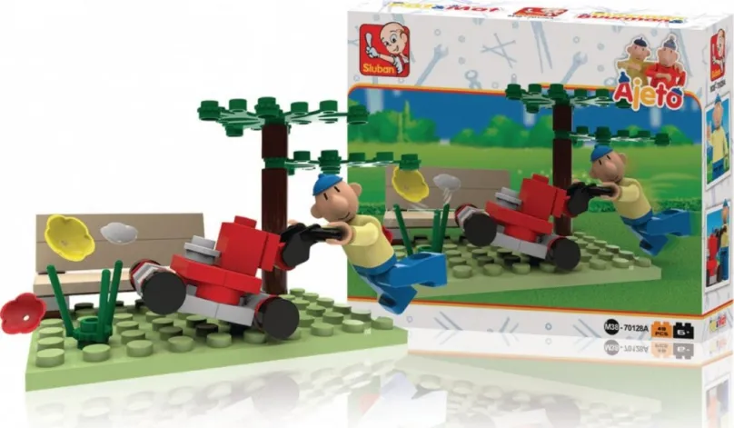 Sluban stavebnice Pat & Mat série With Lawn Mower, 49 dielikov (kompatibilný s LEGO)