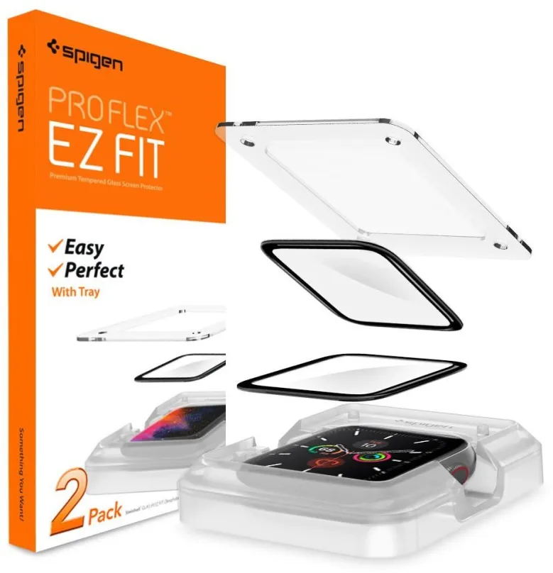 Ochranné sklo Spigen Pro Flex EZ Fit 2 Pack Apple Watch SE 2022/6/SE/5/4 (44 mm), pre chyt