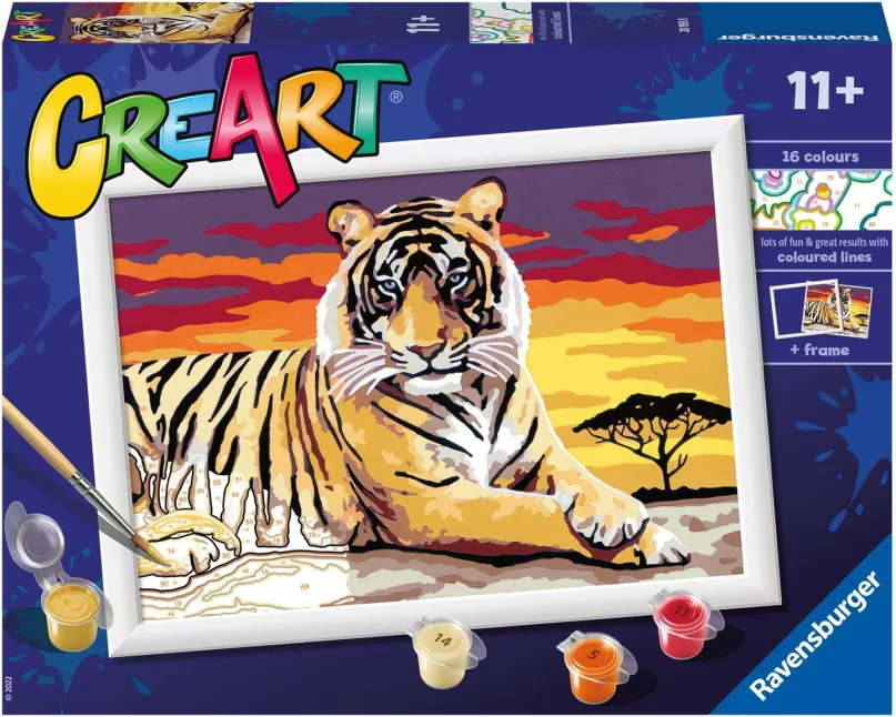 Maľovanie podľa čísel Ravensburger Kreatívne a výtvarné hračky 201938 CreArt Majestátny tiger