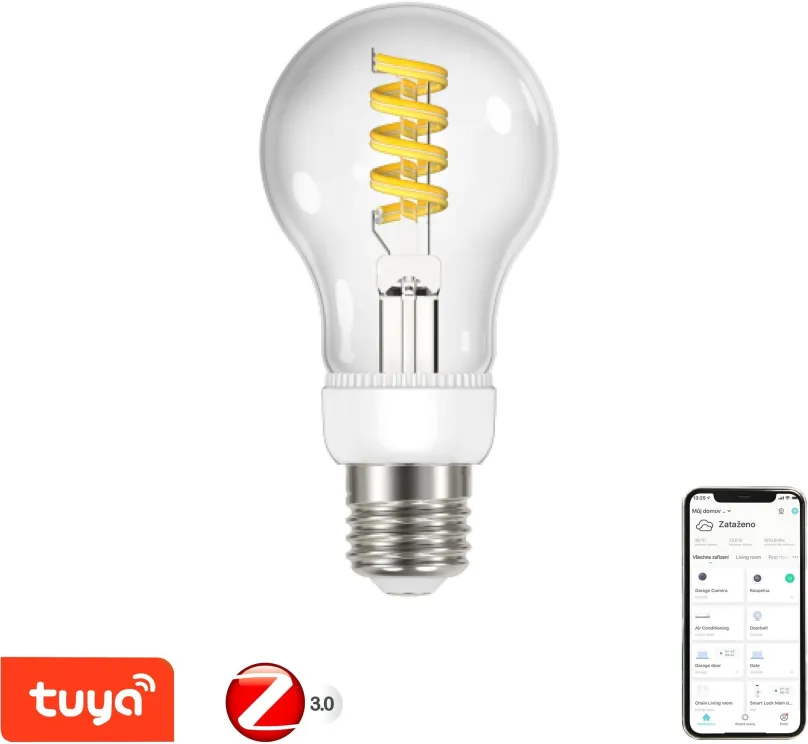 LED žiarovka IMMAX Neo SMART LED filament E27 5W, teplá - studená biela, stmievateľná, Zigbee 3.0