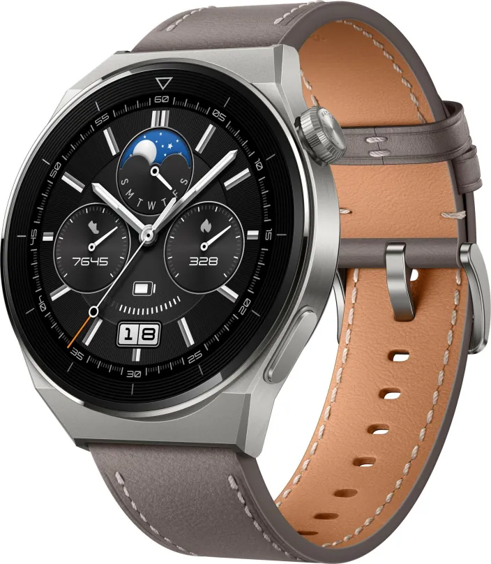 Chytré hodinky Huawei Watch GT 3 Pro 46 mm Gray Leather, pre mužov aj ženy, s ovládaním