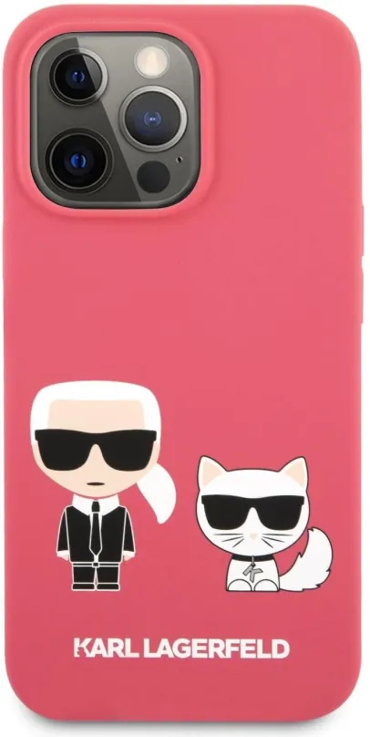 Kryt na mobil Karl Lagerfeld and Choupette Liquid Silicone pre Apple iPhone 13 Pro Red