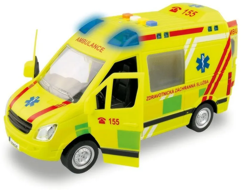Auto MaDe Ambulancie, na zotrvačník, s reálnym hlasom posádky, 21cm