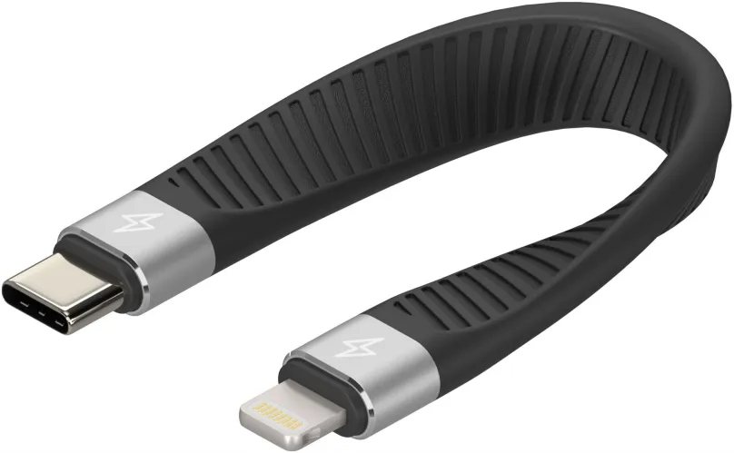 Dátový kábel AlzaPower FlexCore USB-C na Lightning MFi čierna