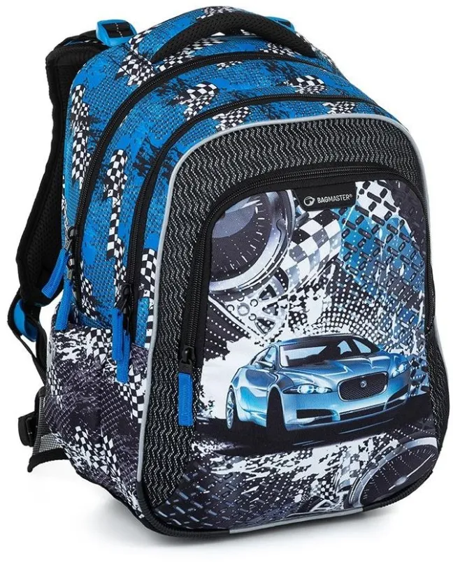 Školský batoh BAGMASTER Lumi 23 D školský batoh - modré auto