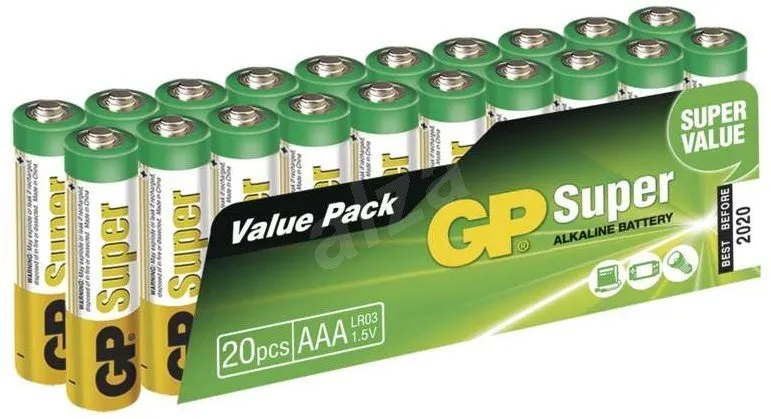Jednorazová batérie GP Super Alkaline LR03 (AAA) 20ks v blistri