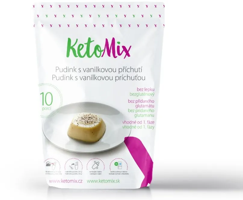 Puding KetoMix Proteínový puding s vanilkovou príchuťou - 300 g (10 porcií)