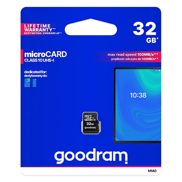 Goodram pamäťová karta Micro Secure Digital Card, 32 GB, micro SDHC, M1A0-0320R12, UHS I U1 (Class 10)