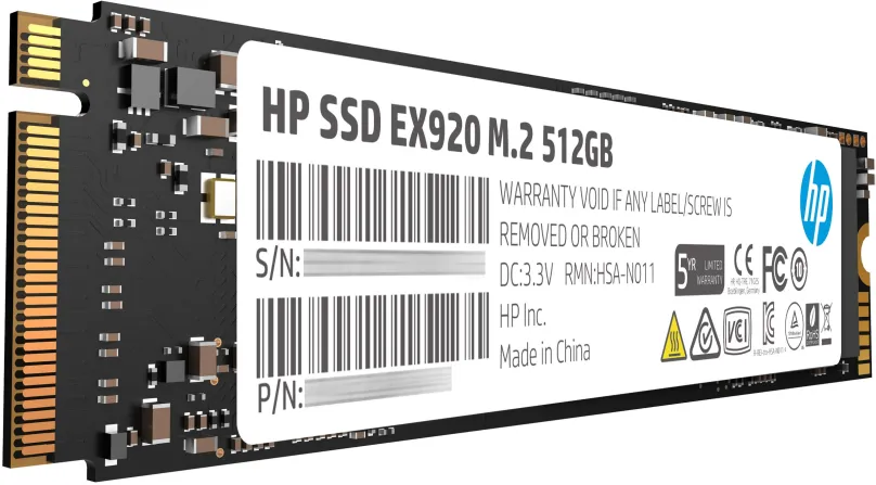 SSD disk HP EX920 512GB, M.2 (PCIe 3.0 4x NVMe), 3D TLC, rýchlosť čítania 3200MB/s, rýchlo