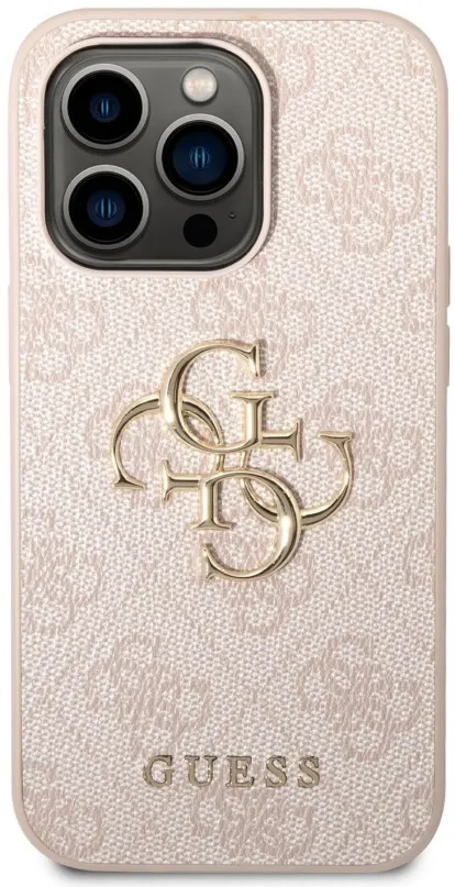 Kryt na mobil Guess PU 4G Metal Logo Zadný Kryt pre iPhone 14 Pre Max Pink