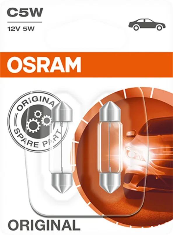 Autožiarovka Osram Originál C5W, 12V, 5W, SV8.5-8, 2 kusy v balení