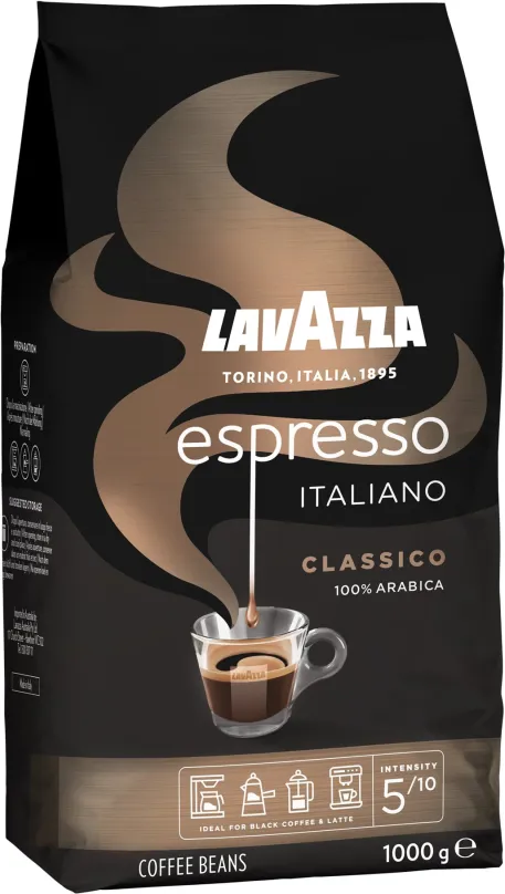 Káva Lavazza Espresso, zrnková, 1000g, zrnková, 100% arabica, pôvod Brazília, miesto pr