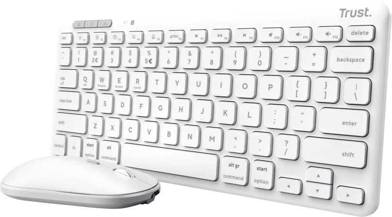 Set klávesnice a myši Trust Lyra Compact Set ECO - US, biela