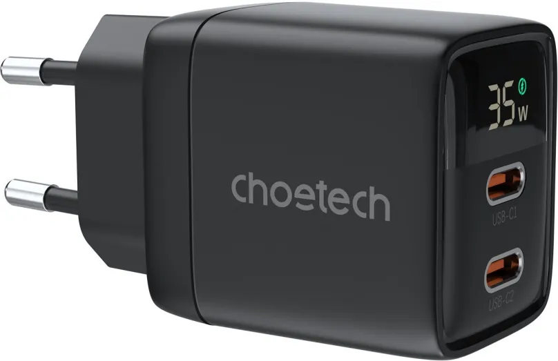 Nabíjačka do siete ChoeTech PD35W Dual Type-C GAN PD35W Wall Charger, black