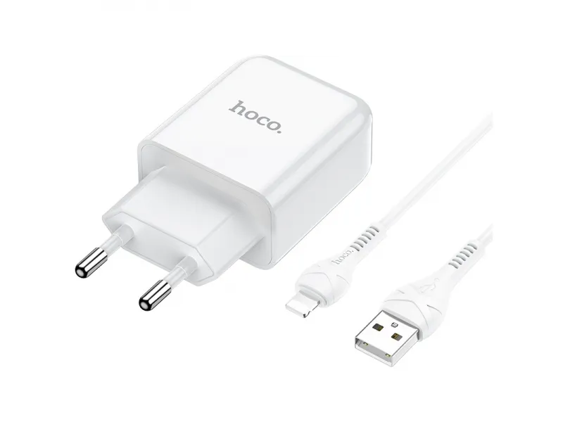 Hoco set adaptéra s USB portom as káblom Lightning 1m N2 Vigour biela