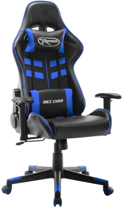 Herné stoličky SHUMEE Herné stoličky čierna a modrá umelá koža , 20502