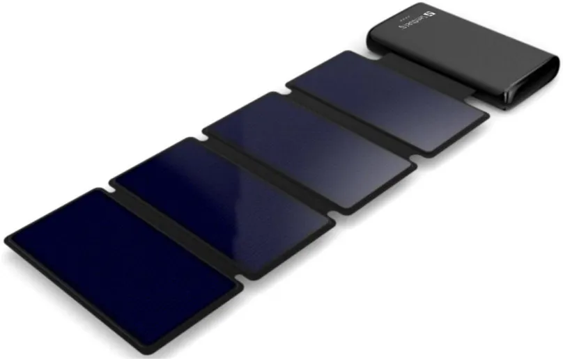 Powerbanka Sandberg Solar 4-Panel Powerbank 25000 mAh, solárna nabíjačka, čierna