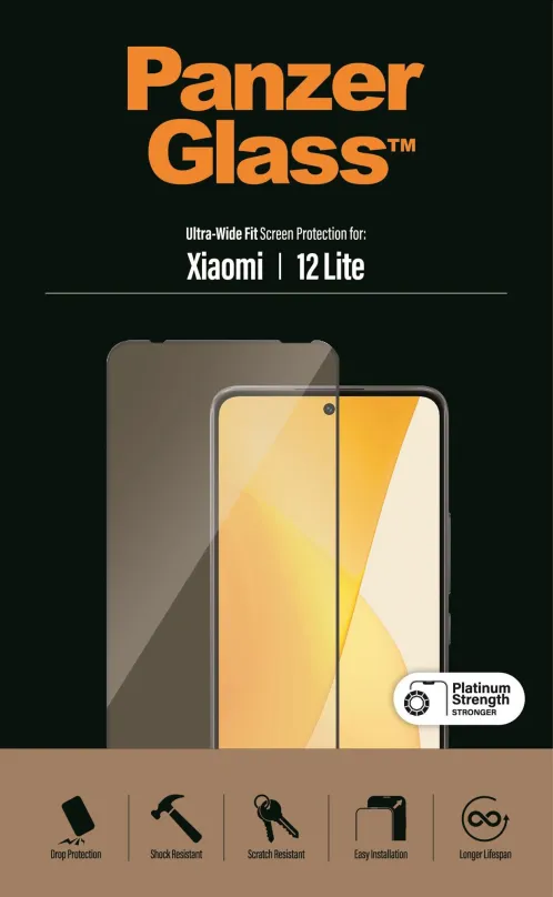 Ochranné sklo PanzerGlass Xiaomi 12 Lite, pre Xiaomi 12 Lite, zaoblenie 2.5D, tvrdosť 9H,