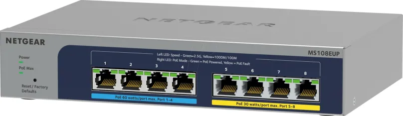 Smart Switch Netgear MS108EUP-100EUS, 8 ks portový gigabitový switch, prenosová rýchlosť L