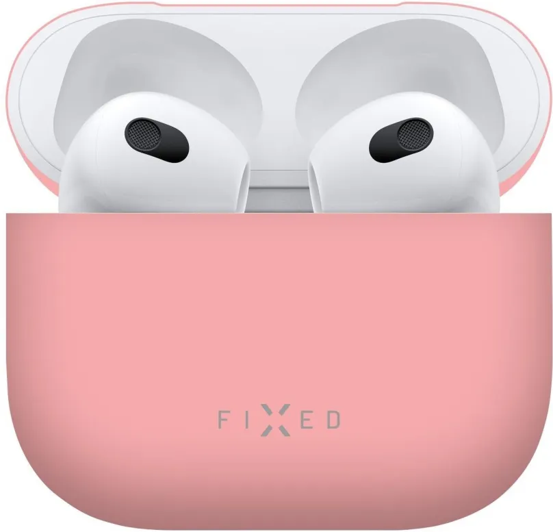 Puzdro na slúchadlá FIXED Silky pre Apple Airpods 3 ružové